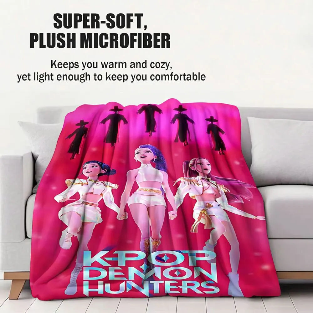 K-POP Demon Hunters Anime Characters Multipurpose Throw Blanket