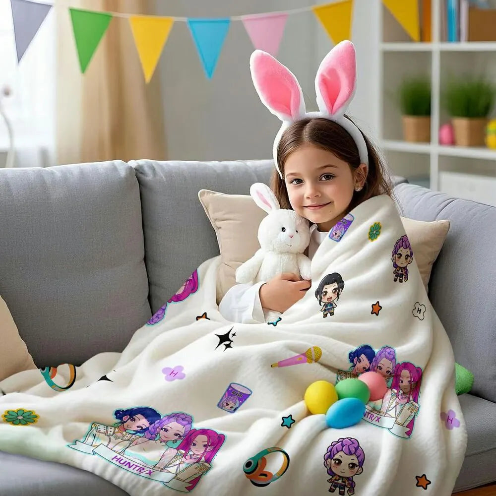 K-POP Demon Hunters Anime Characters Multipurpose Throw Blanket