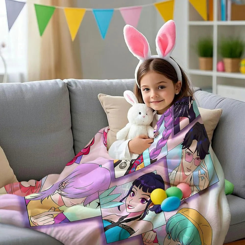 K-POP Demon Hunters Anime Characters Multipurpose Throw Blanket