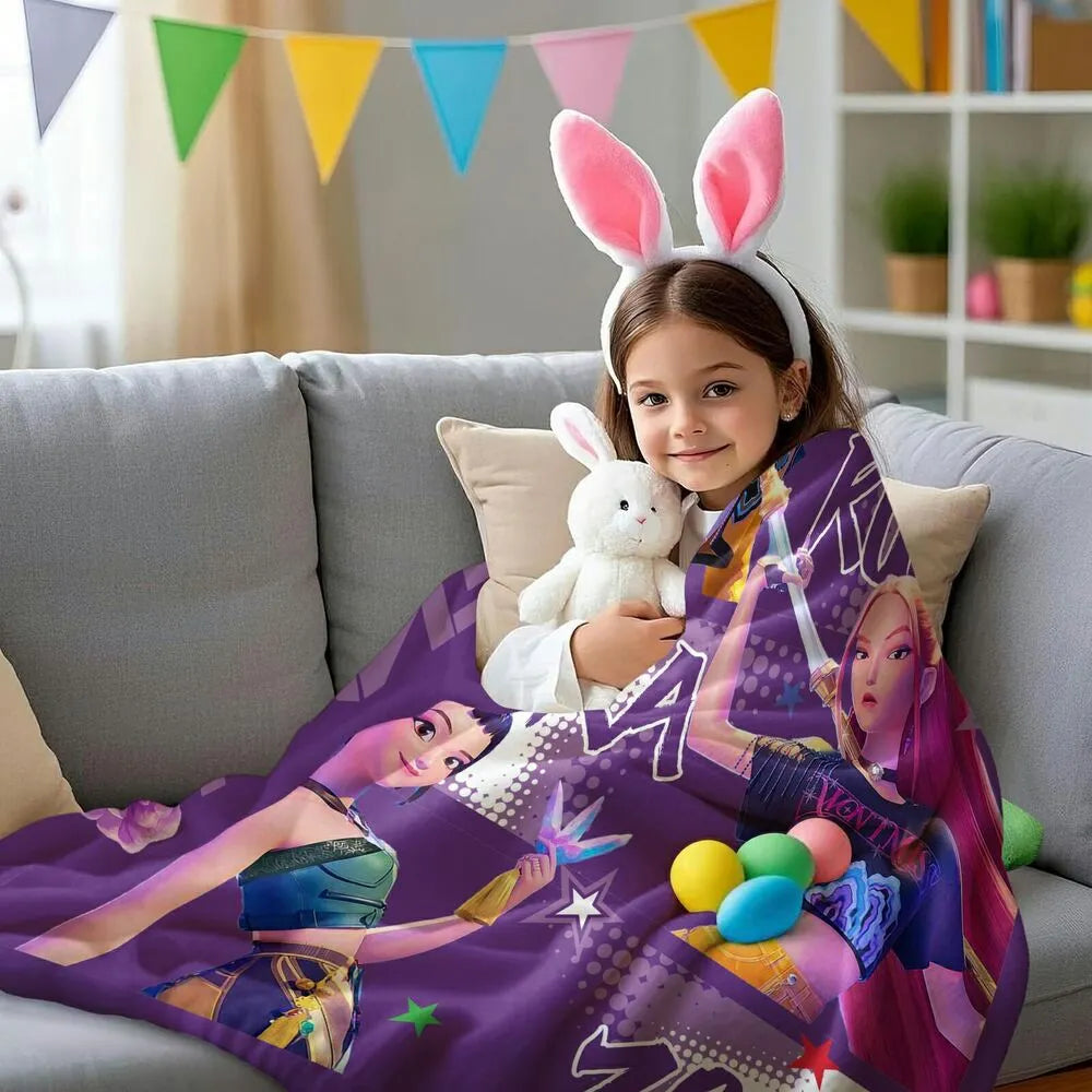 K-POP Demon Hunters Anime Characters Multipurpose Throw Blanket