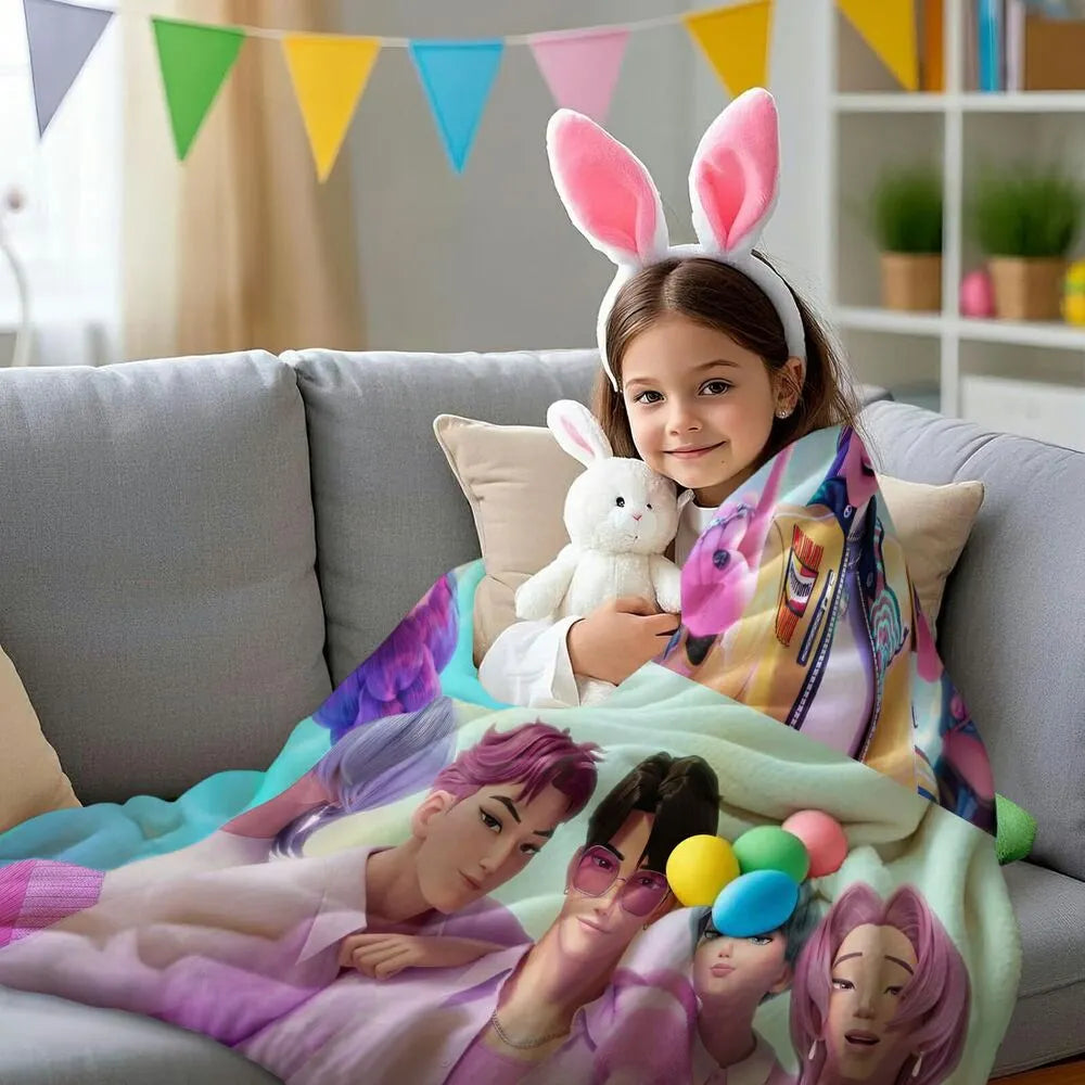 K-POP Demon Hunters Anime Characters Multipurpose Throw Blanket