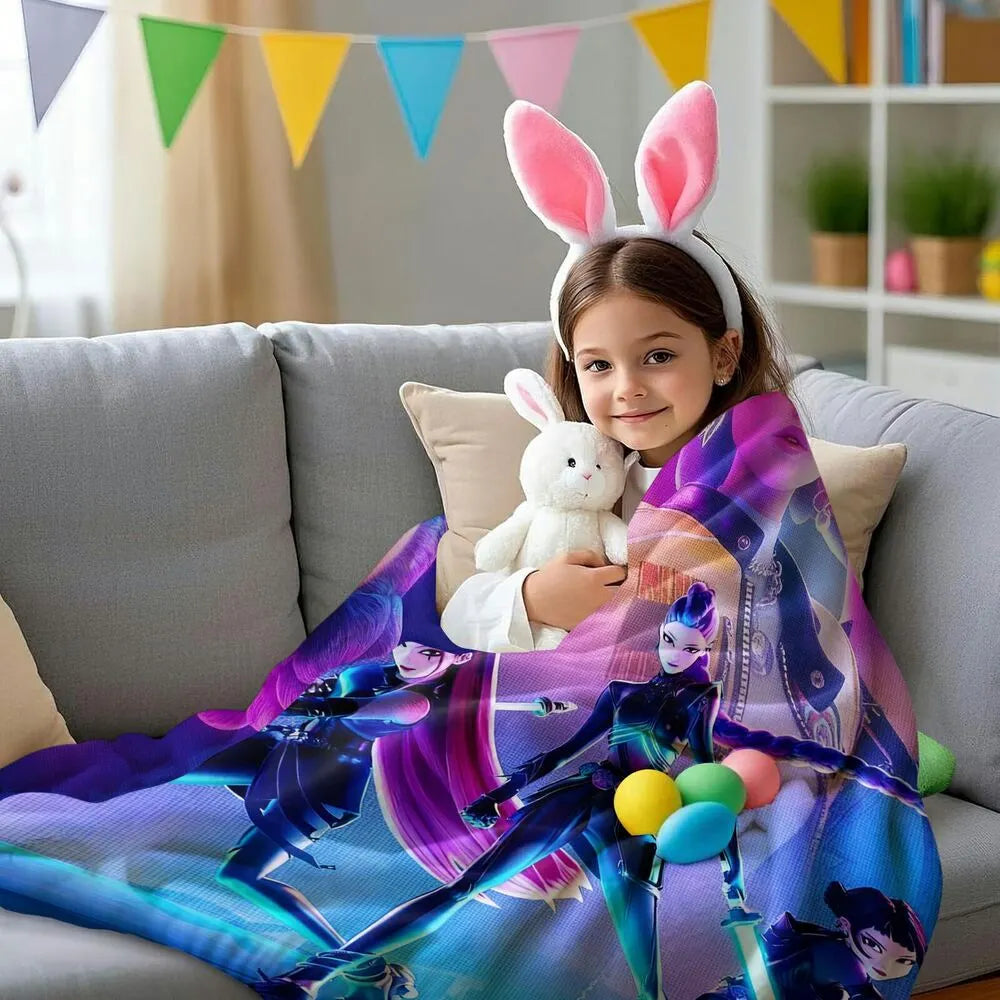 K-POP Demon Hunters Anime Characters Multipurpose Throw Blanket