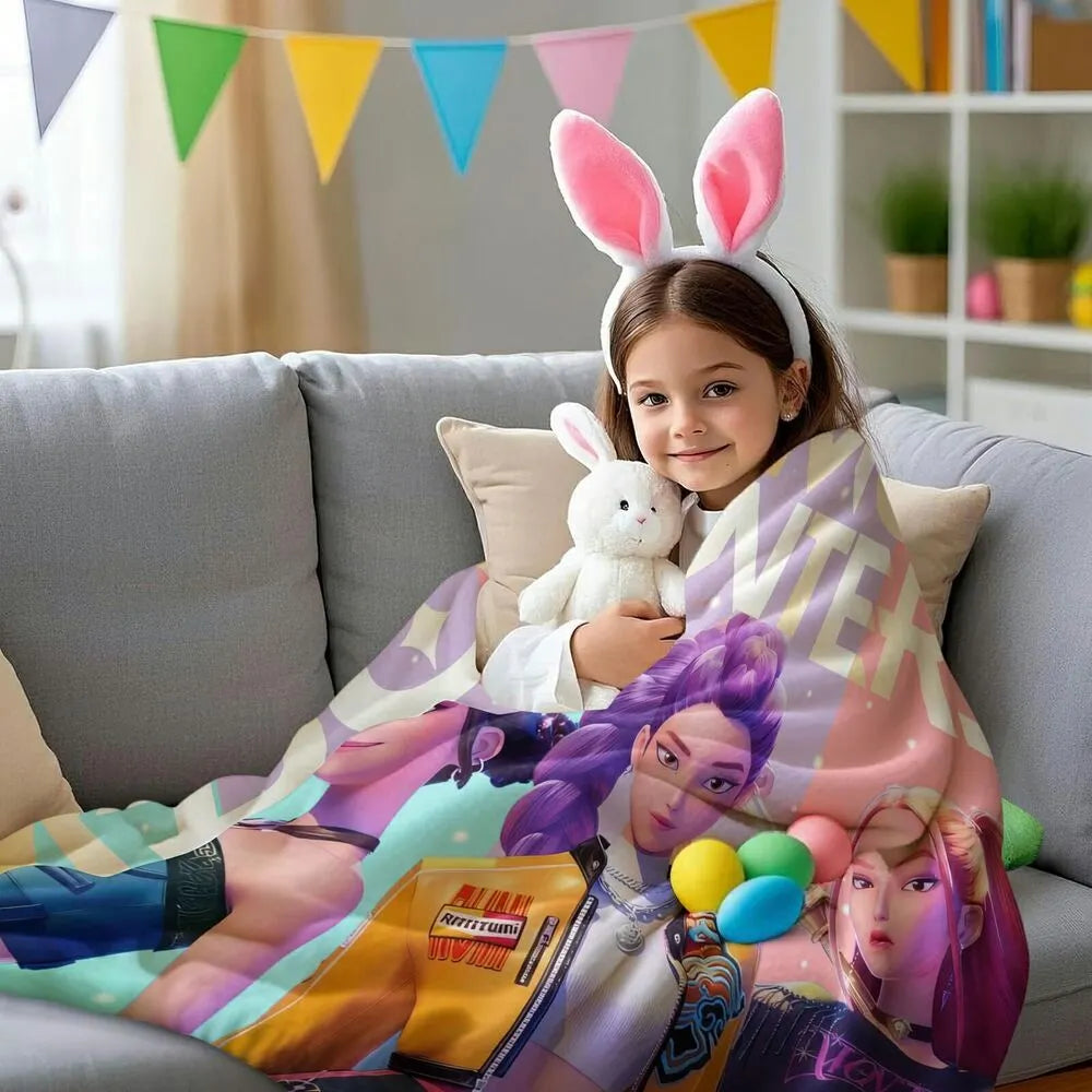 K-POP Demon Hunters Anime Characters Multipurpose Throw Blanket