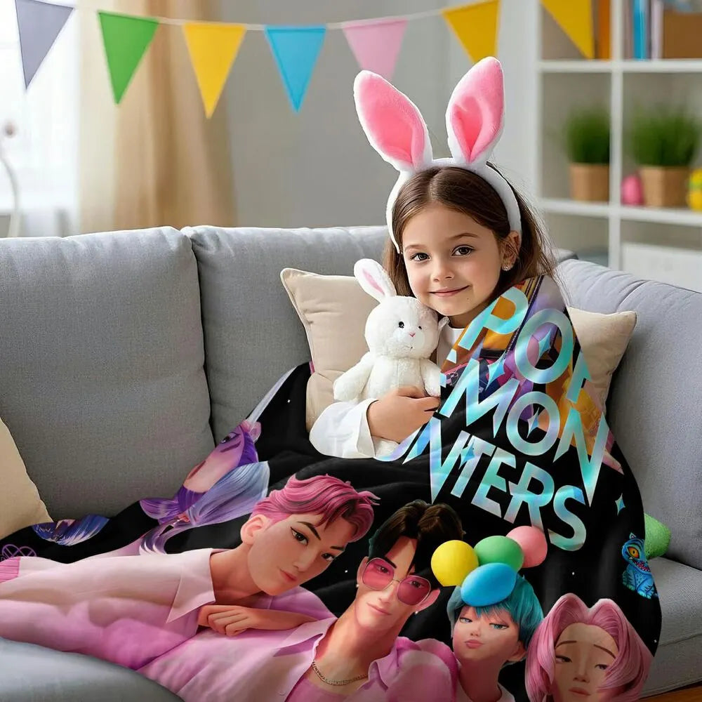 K-POP Demon Hunters Anime Characters Multipurpose Throw Blanket