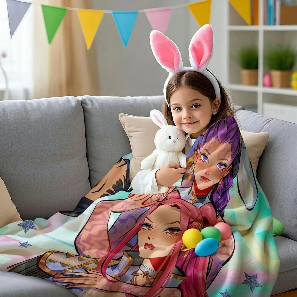 K-POP Demon Hunters Anime Characters Multipurpose Throw Blanket