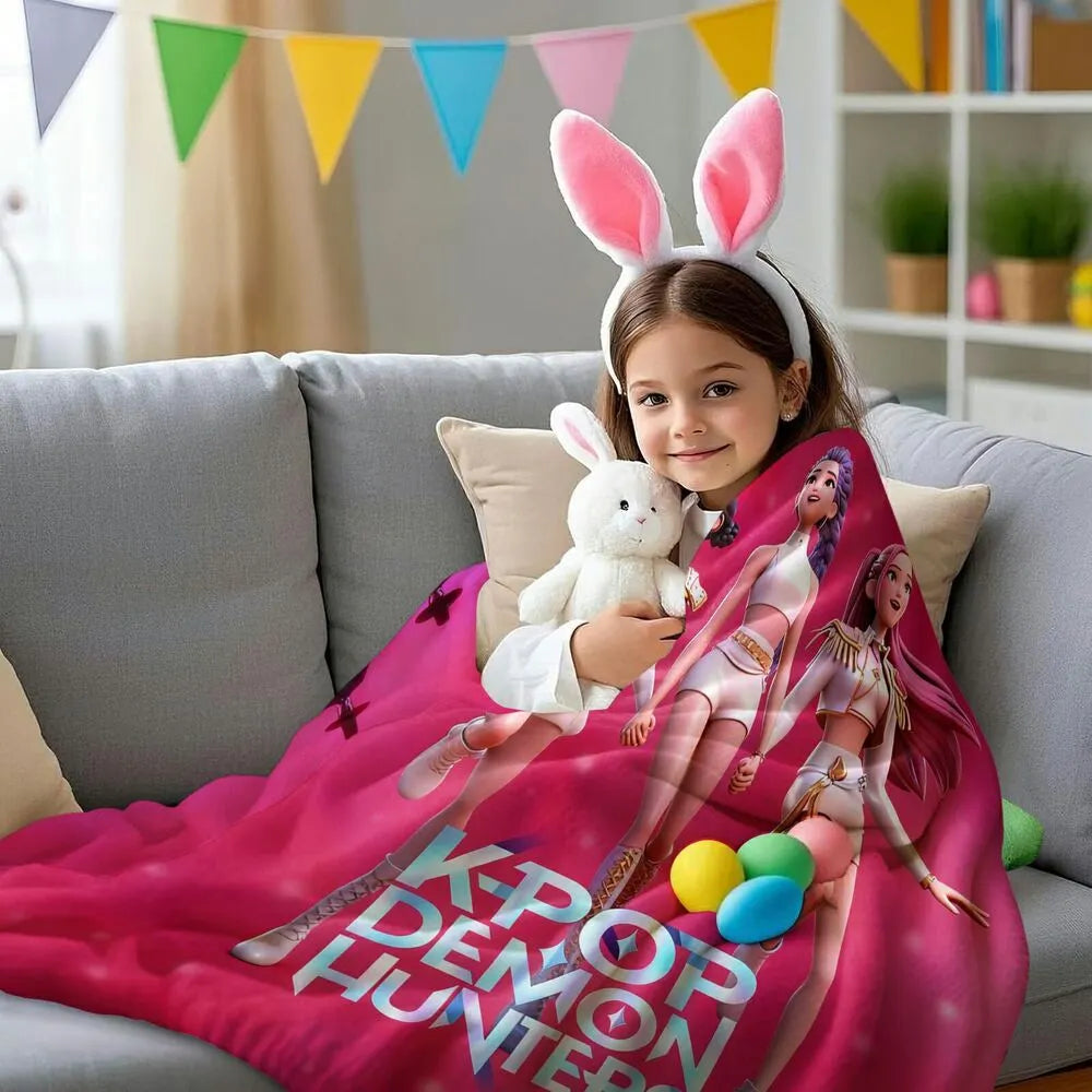 K-POP Demon Hunters Anime Characters Multipurpose Throw Blanket