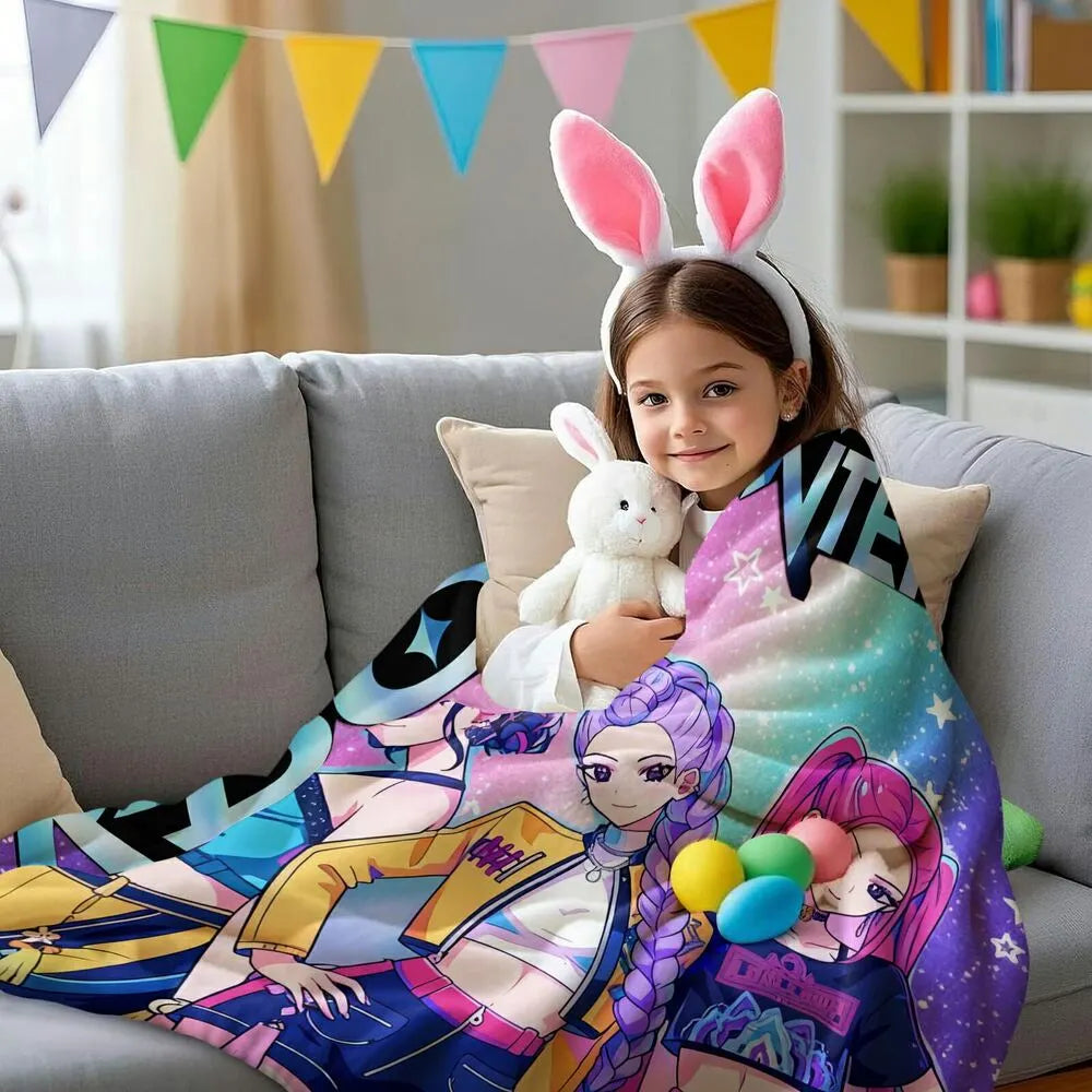 K-POP Demon Hunters Anime Characters Multipurpose Throw Blanket