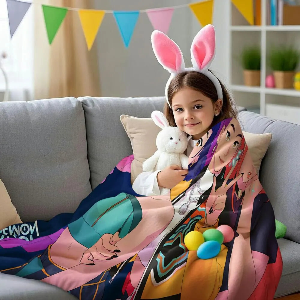 K-POP Demon Hunters Anime Characters Multipurpose Throw Blanket