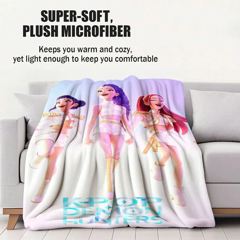 K-POP Demon Hunters Anime Characters Multipurpose Throw Blanket