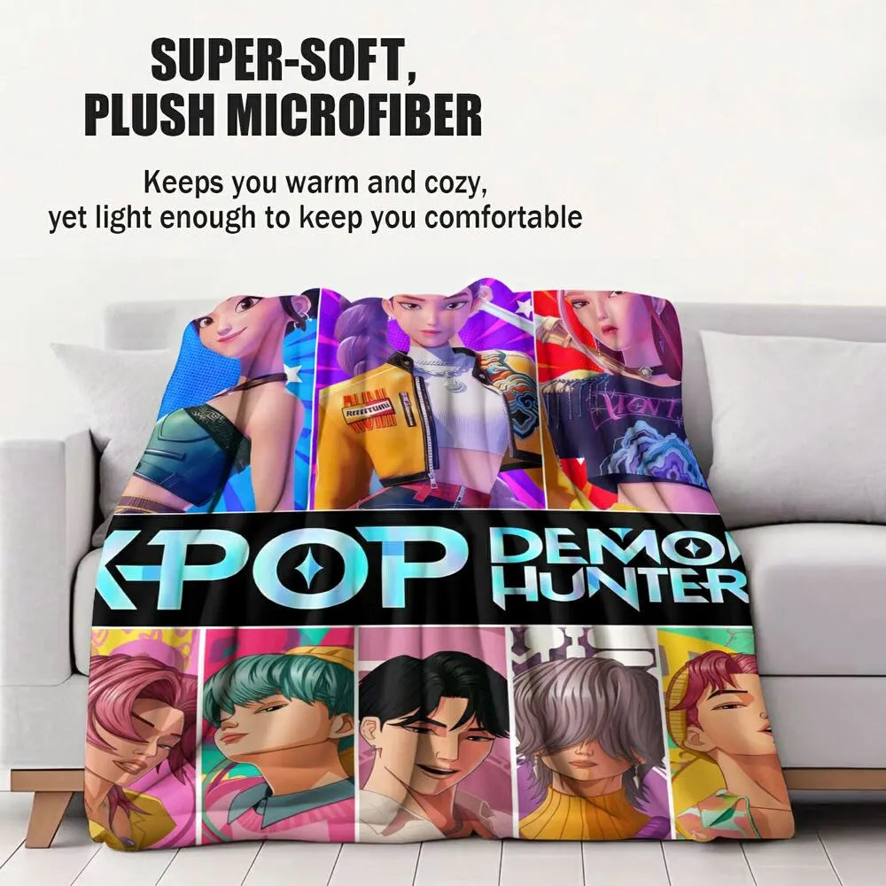 K-POP Demon Hunters Anime Characters Multipurpose Throw Blanket