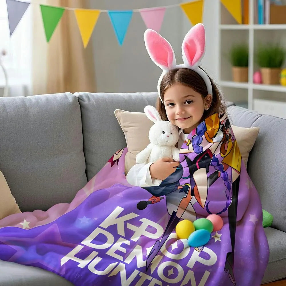 K-POP Demon Hunters Anime Characters Multipurpose Throw Blanket