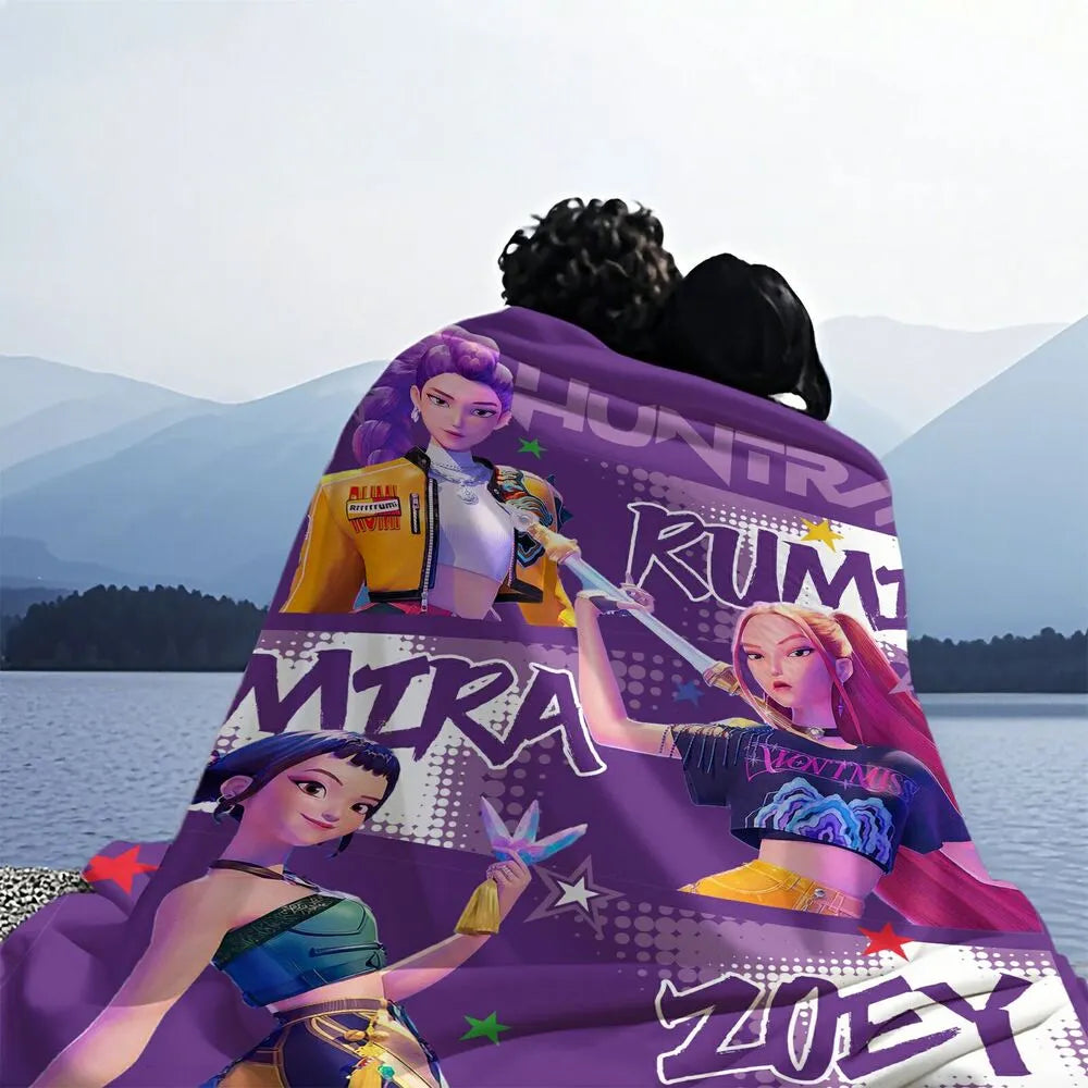 K-POP Demon Hunters Anime Characters Multipurpose Throw Blanket