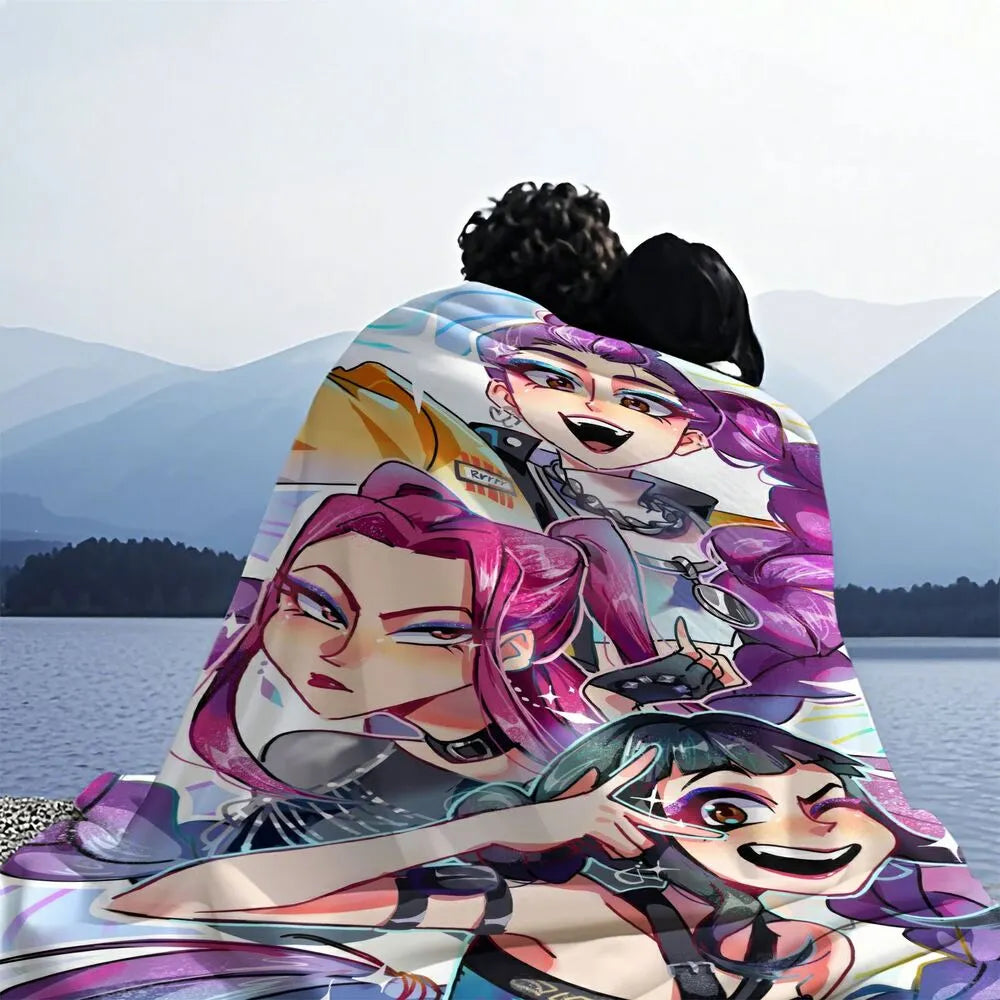 K-POP Demon Hunters Anime Characters Multipurpose Throw Blanket