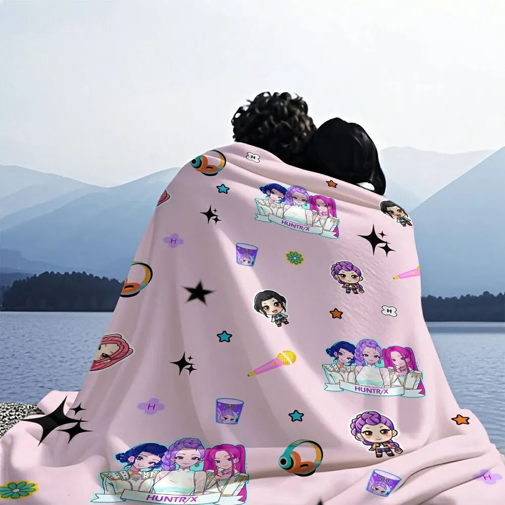 K-POP Demon Hunters Anime Characters Multipurpose Throw Blanket
