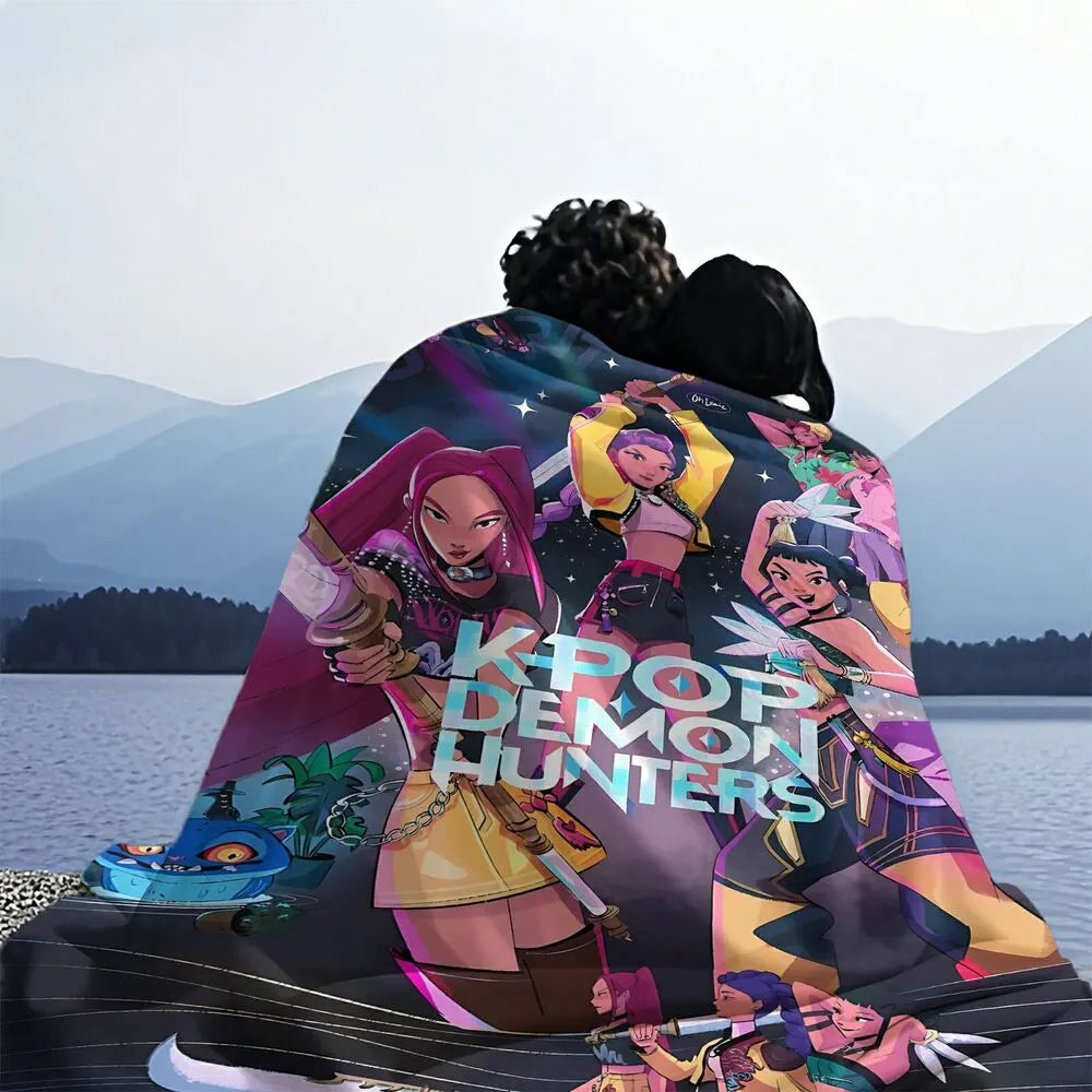 K-POP Demon Hunters Anime Characters Multipurpose Throw Blanket