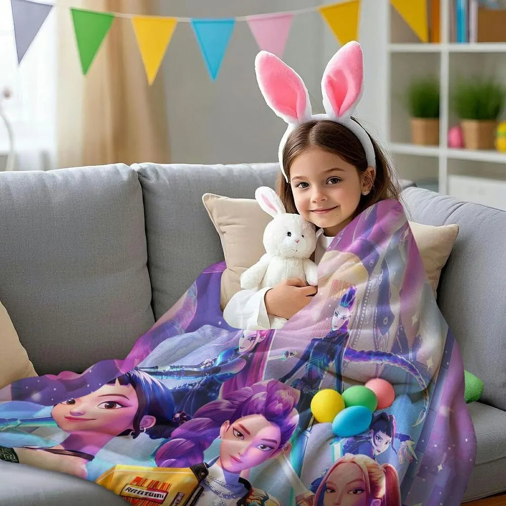 K-POP Demon Hunters Anime Characters Multipurpose Throw Blanket