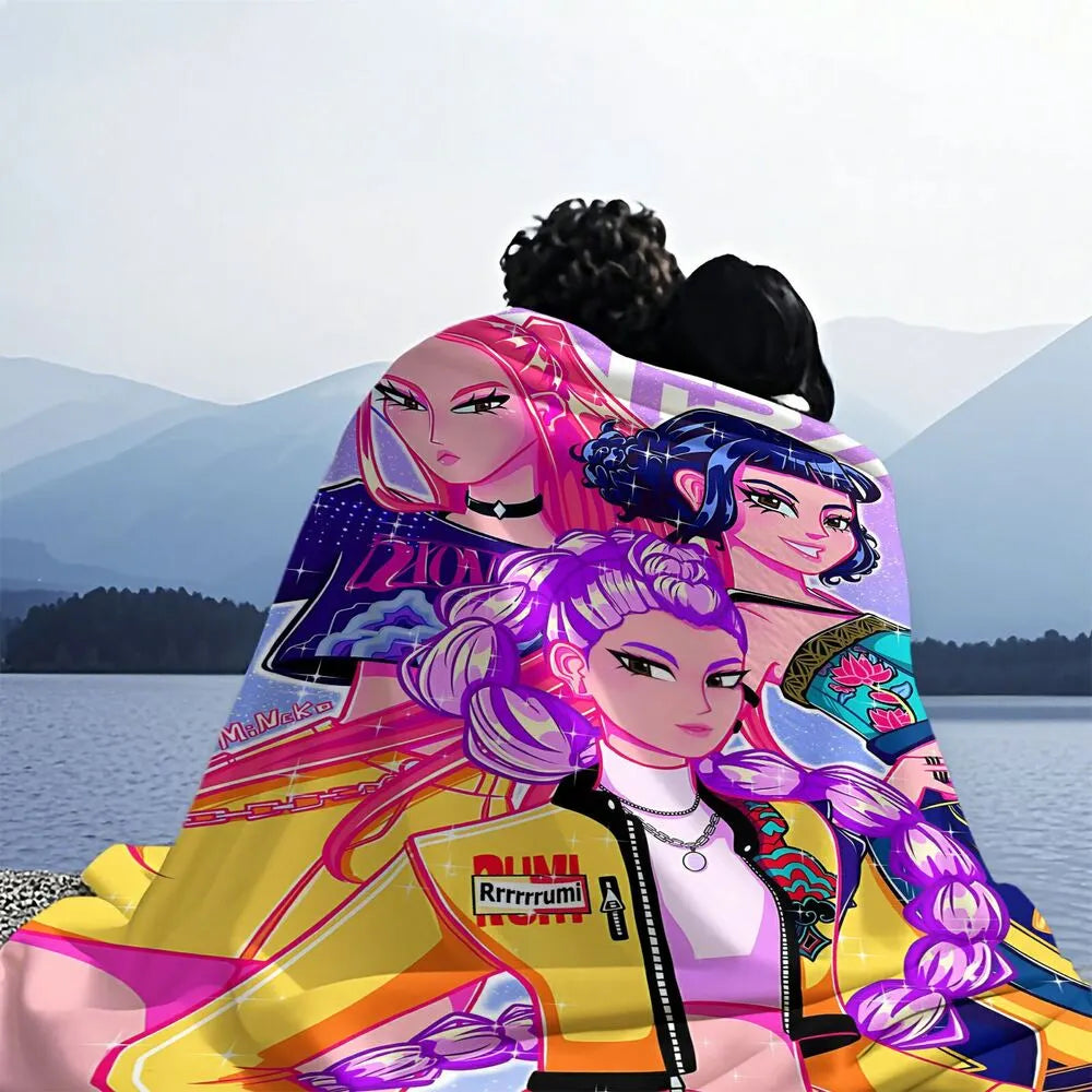 K-POP Demon Hunters Anime Characters Multipurpose Throw Blanket