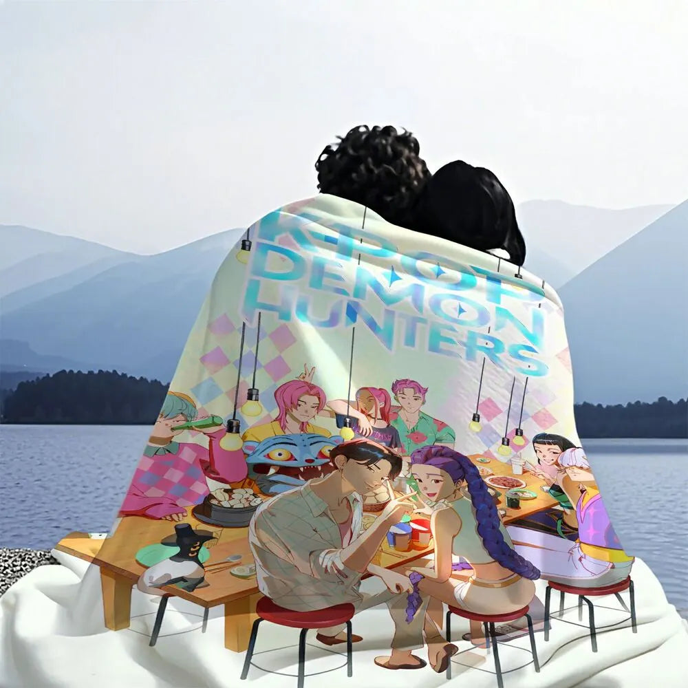 K-POP Demon Hunters Anime Characters Multipurpose Throw Blanket