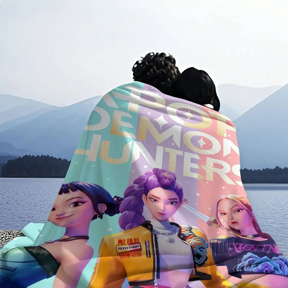 K-POP Demon Hunters Anime Characters Multipurpose Throw Blanket