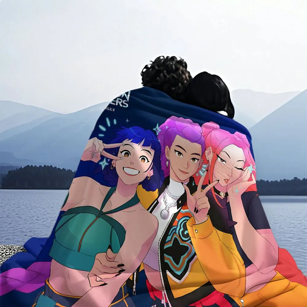 K-POP Demon Hunters Anime Characters Multipurpose Throw Blanket