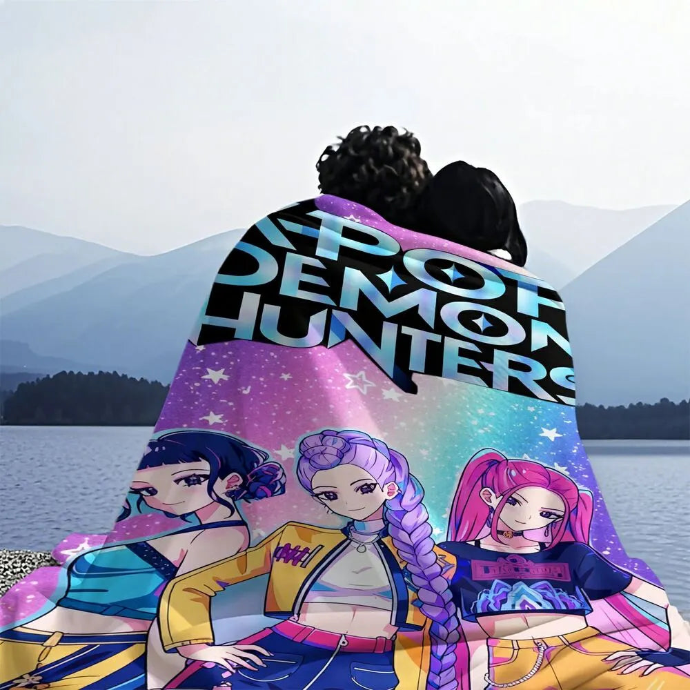 K-POP Demon Hunters Anime Characters Multipurpose Throw Blanket