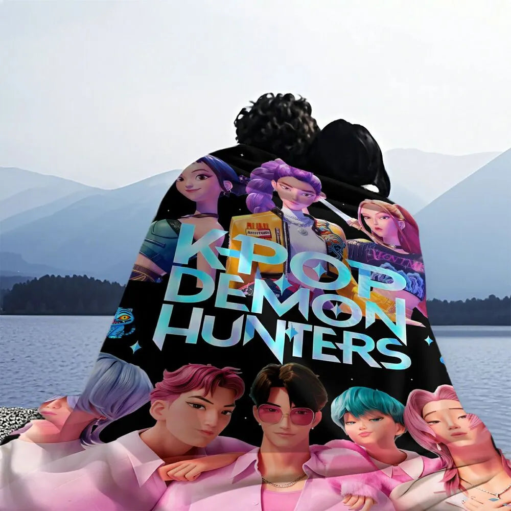 K-POP Demon Hunters Anime Characters Multipurpose Throw Blanket