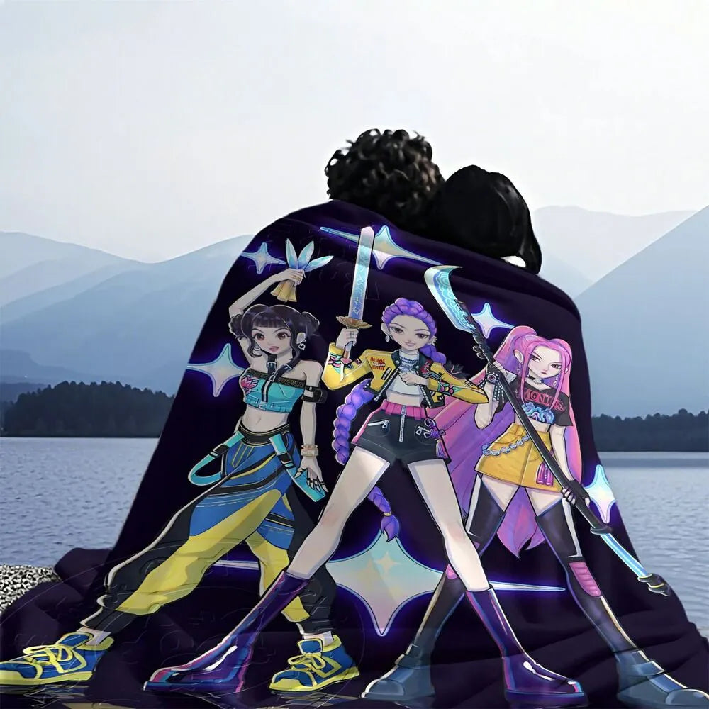 K-POP Demon Hunters Anime Characters Multipurpose Throw Blanket