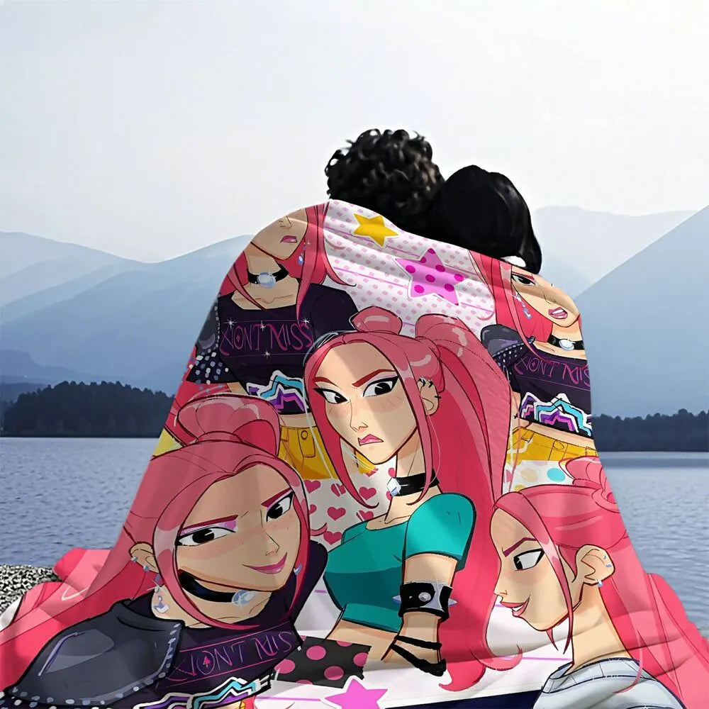K-POP Demon Hunters Anime Characters Multipurpose Throw Blanket