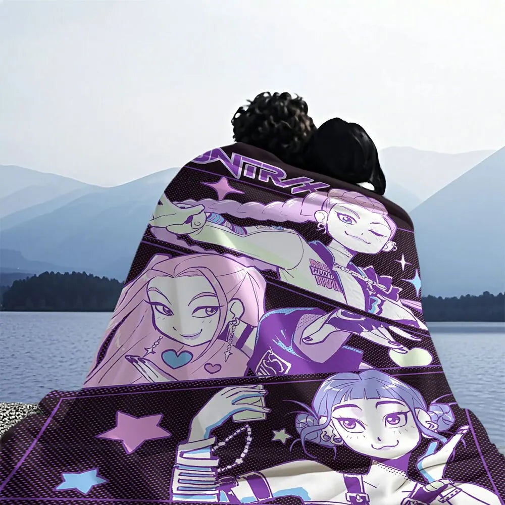 K-POP Demon Hunters Anime Characters Multipurpose Throw Blanket