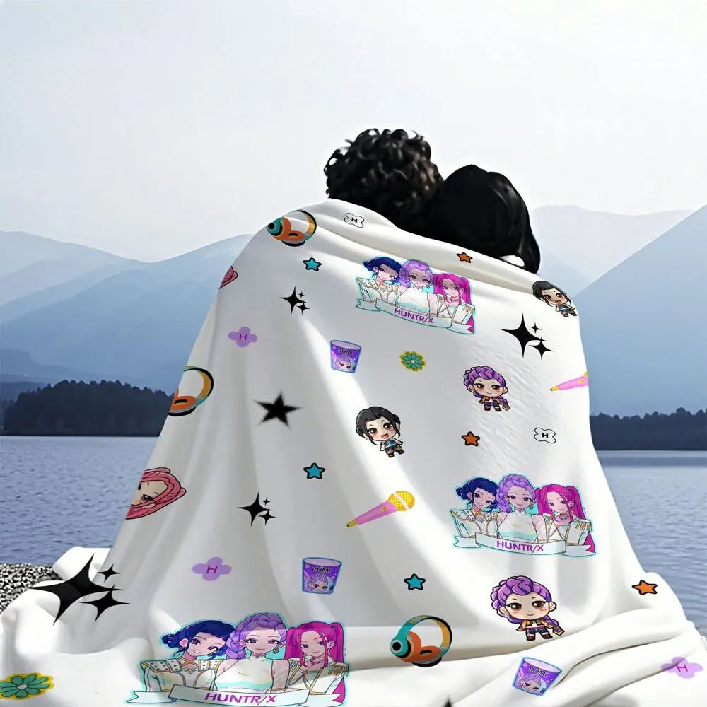 K-POP Demon Hunters Anime Characters Multipurpose Throw Blanket