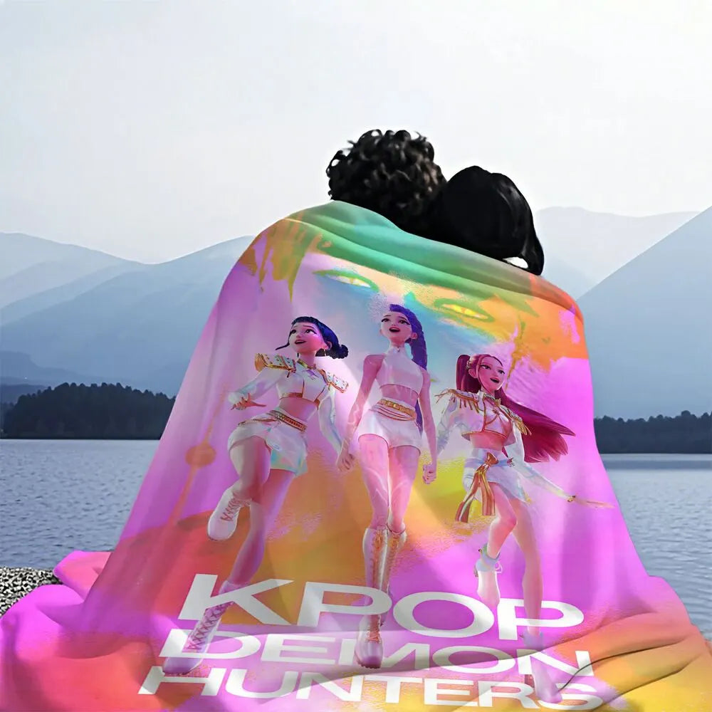 K-POP Demon Hunters Anime Characters Multipurpose Throw Blanket