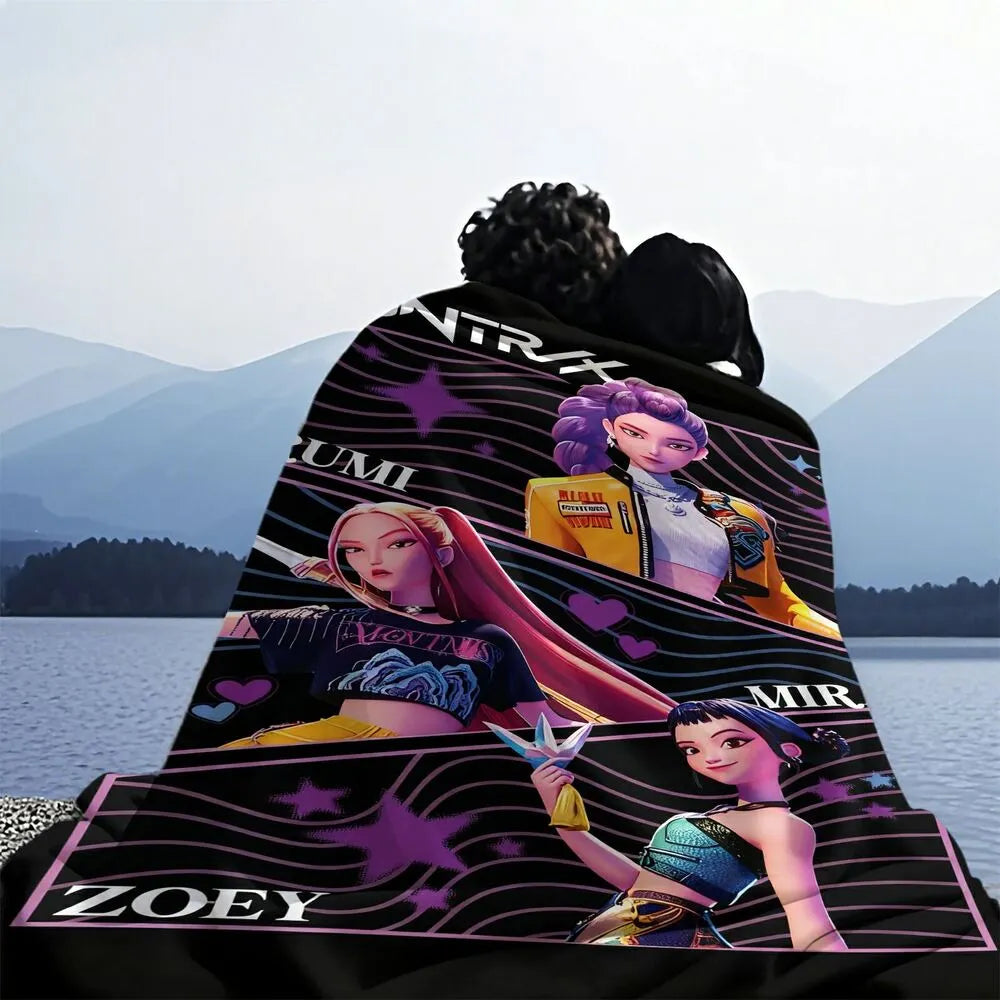 K-POP Demon Hunters Anime Characters Multipurpose Throw Blanket