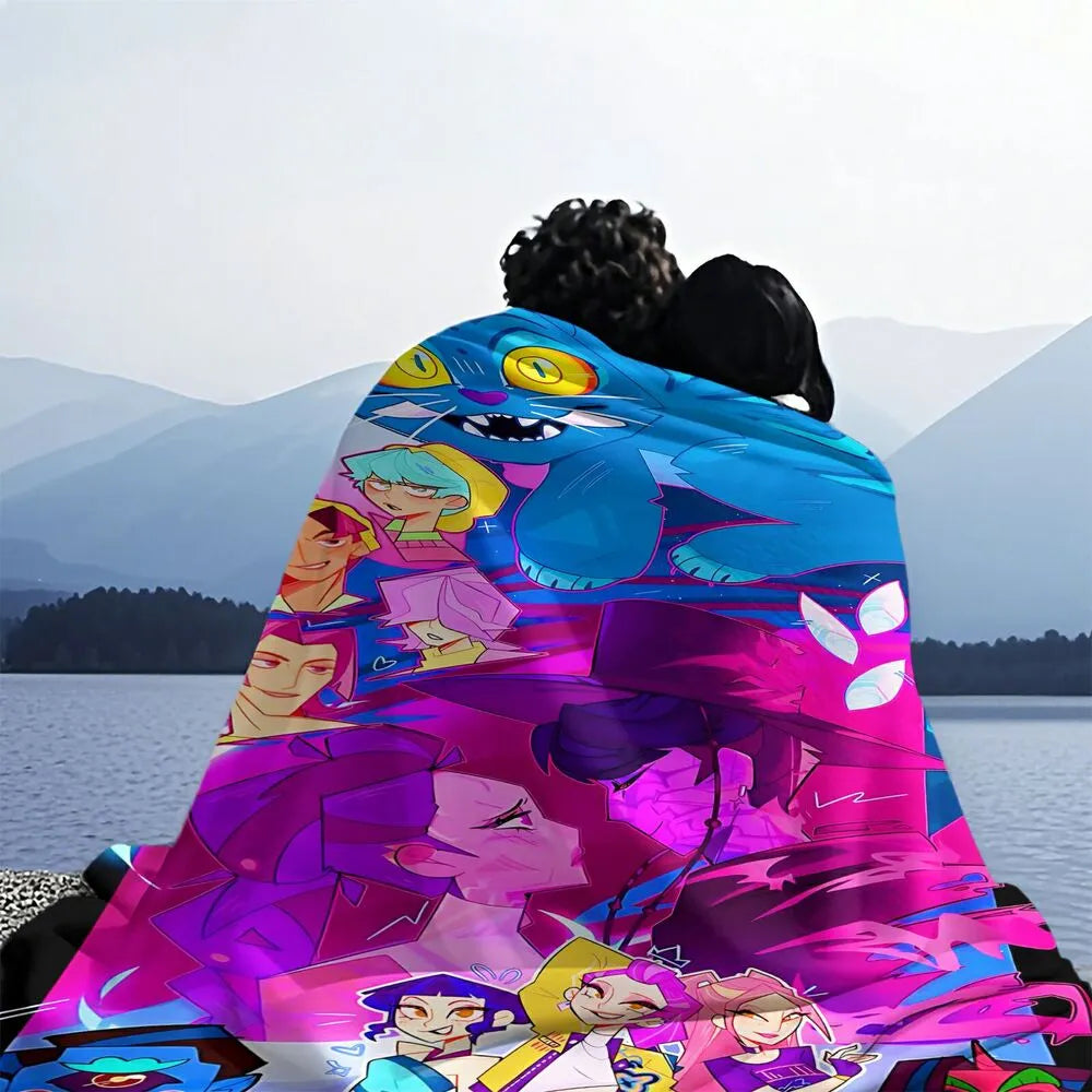 K-POP Demon Hunters Anime Characters Multipurpose Throw Blanket