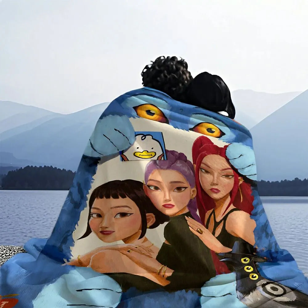 K-POP Demon Hunters Anime Characters Multipurpose Throw Blanket