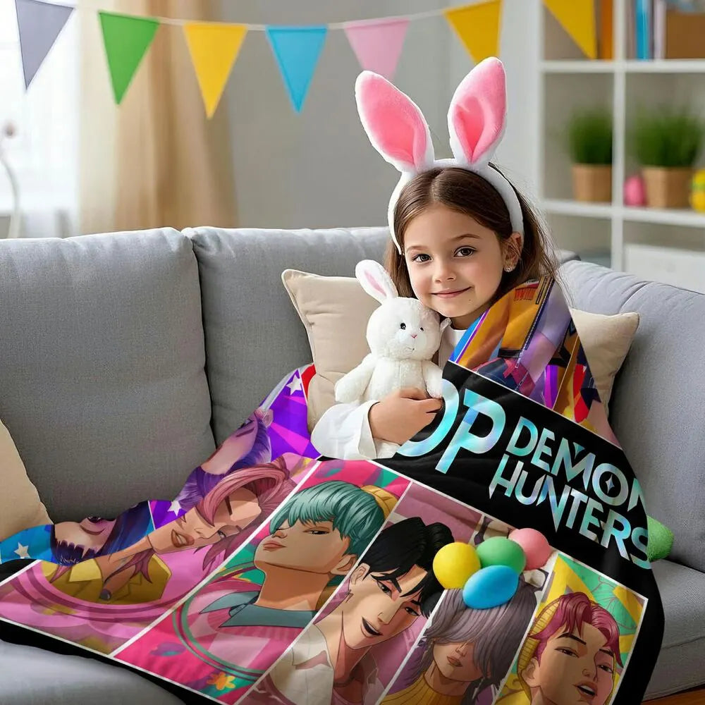 K-POP Demon Hunters Anime Characters Multipurpose Throw Blanket