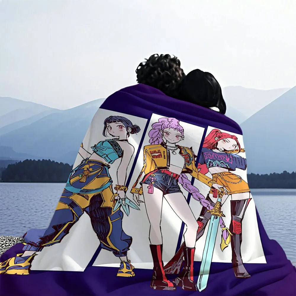 K-POP Demon Hunters Anime Characters Multipurpose Throw Blanket