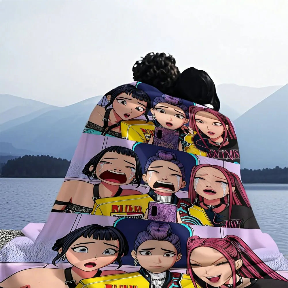 K-POP Demon Hunters Anime Characters Multipurpose Throw Blanket