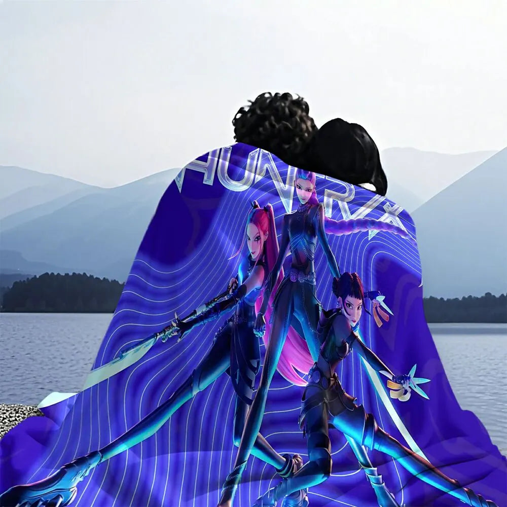 K-POP Demon Hunters Anime Characters Multipurpose Throw Blanket