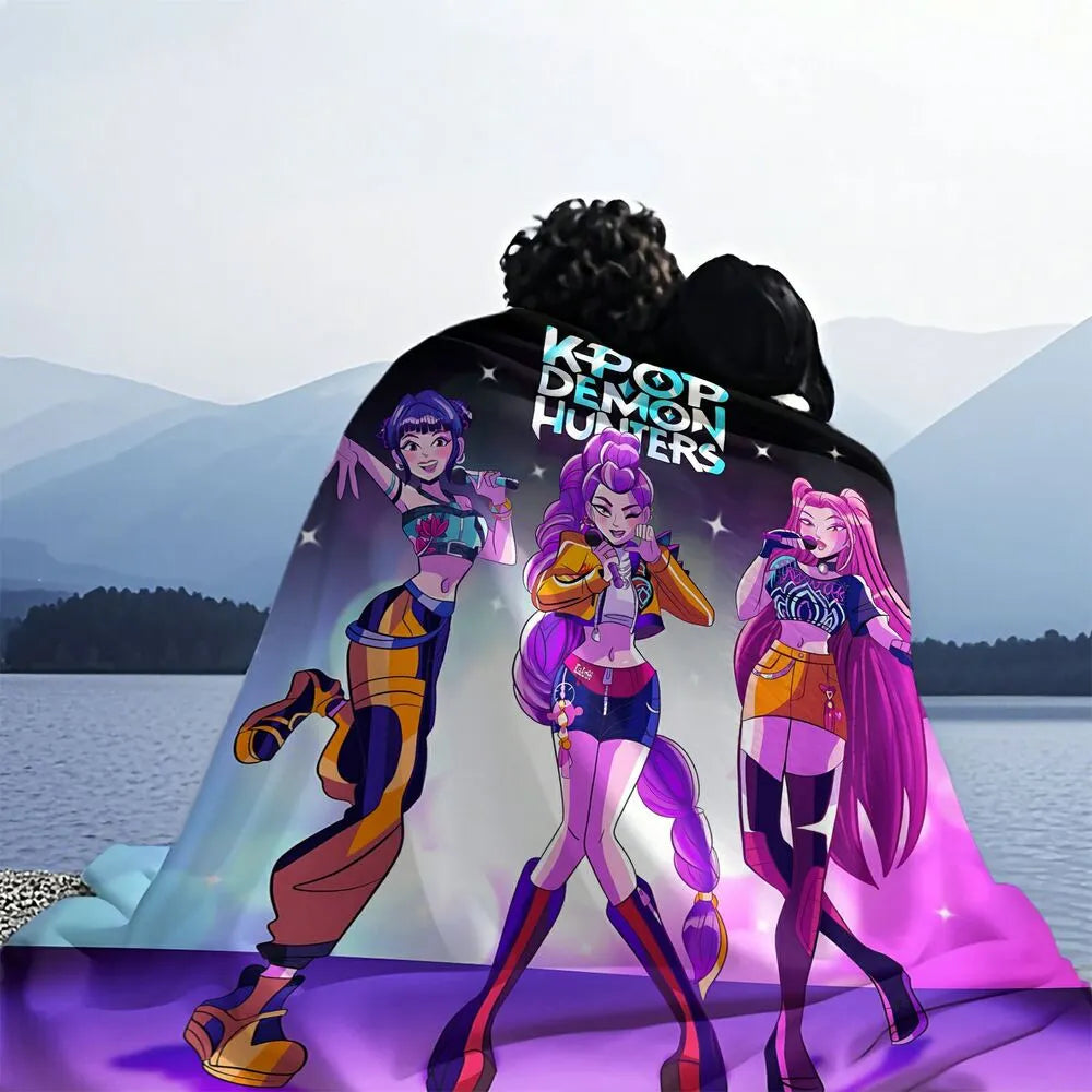 K-POP Demon Hunters Anime Characters Multipurpose Throw Blanket