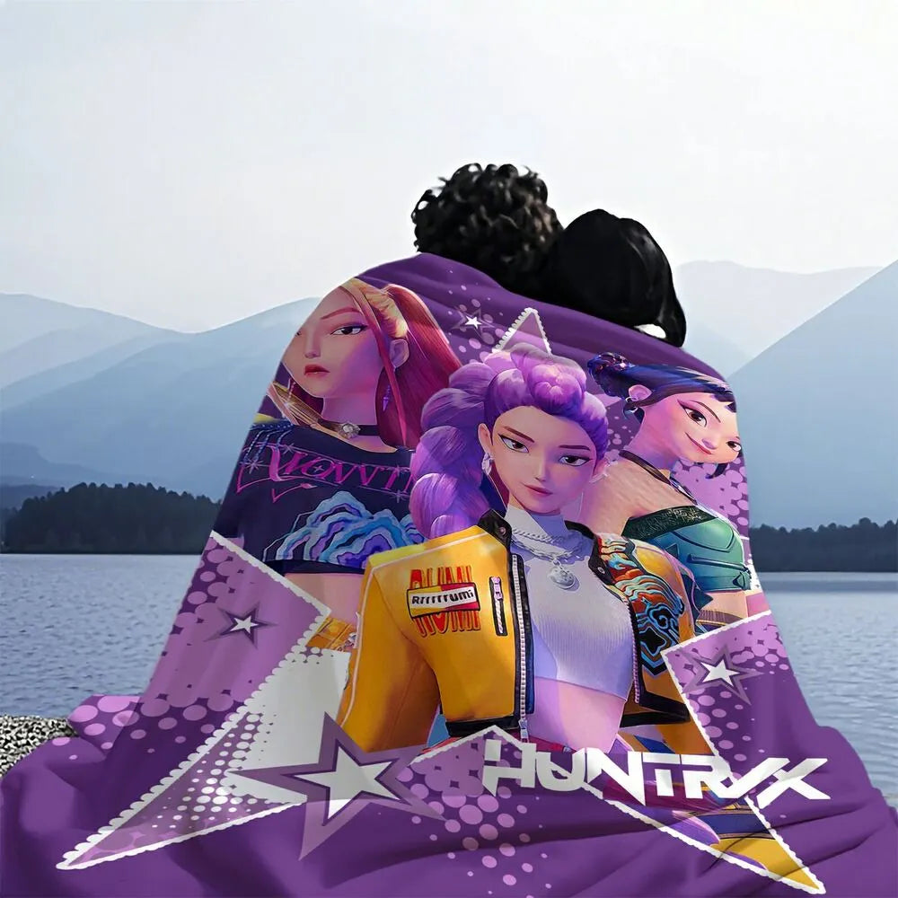 K-POP Demon Hunters Anime Characters Multipurpose Throw Blanket