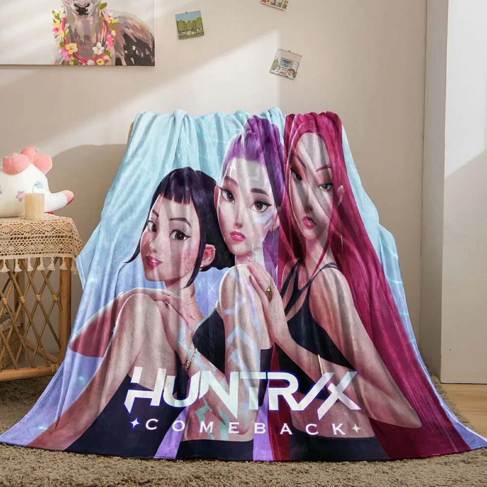 K-POP Demon Hunters Anime Characters Multipurpose Throw Blanket