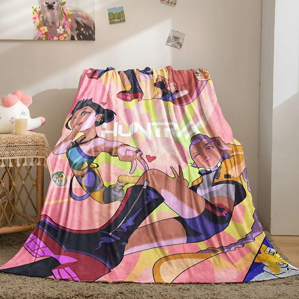 K-POP Demon Hunters Anime Characters Multipurpose Throw Blanket