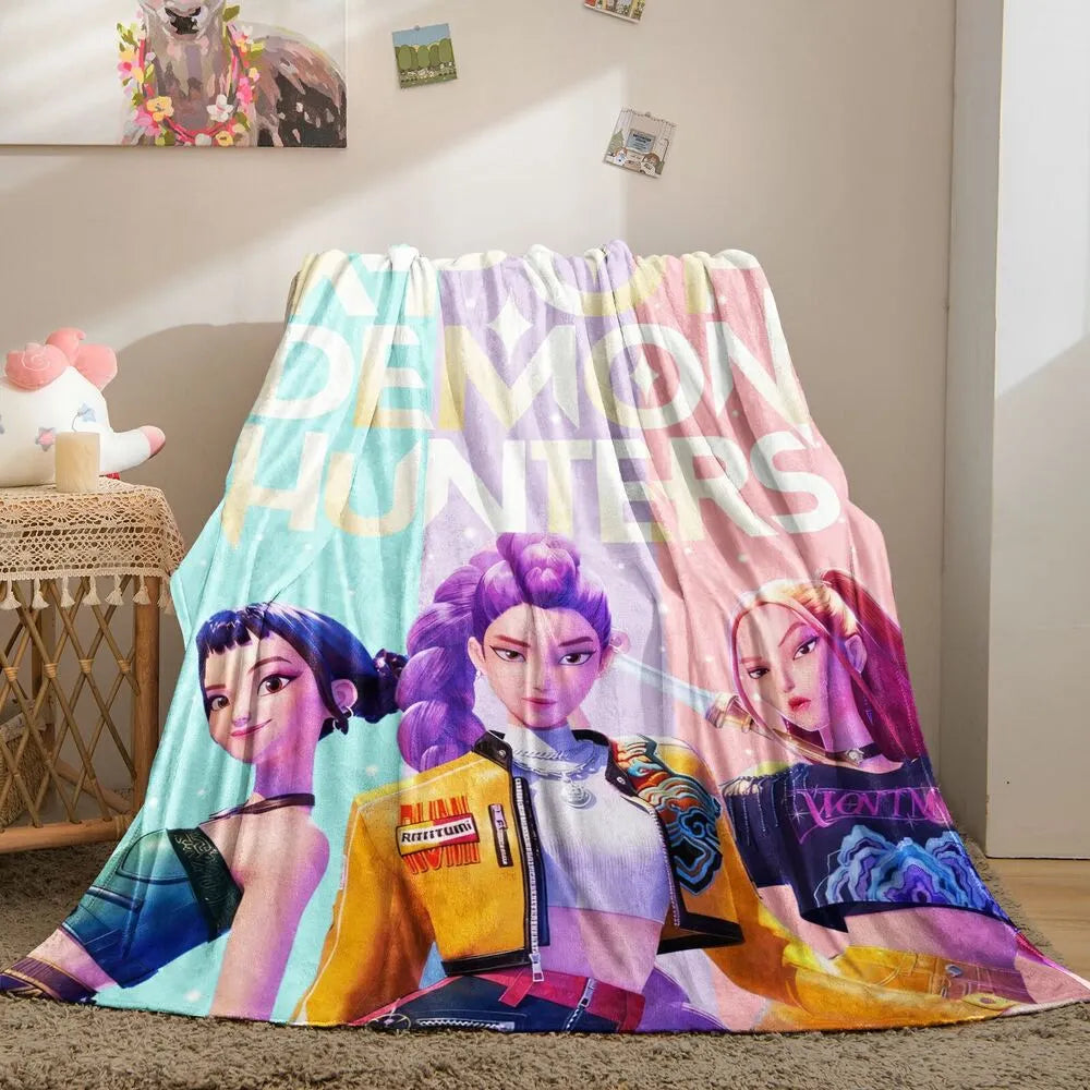K-POP Demon Hunters Anime Characters Multipurpose Throw Blanket