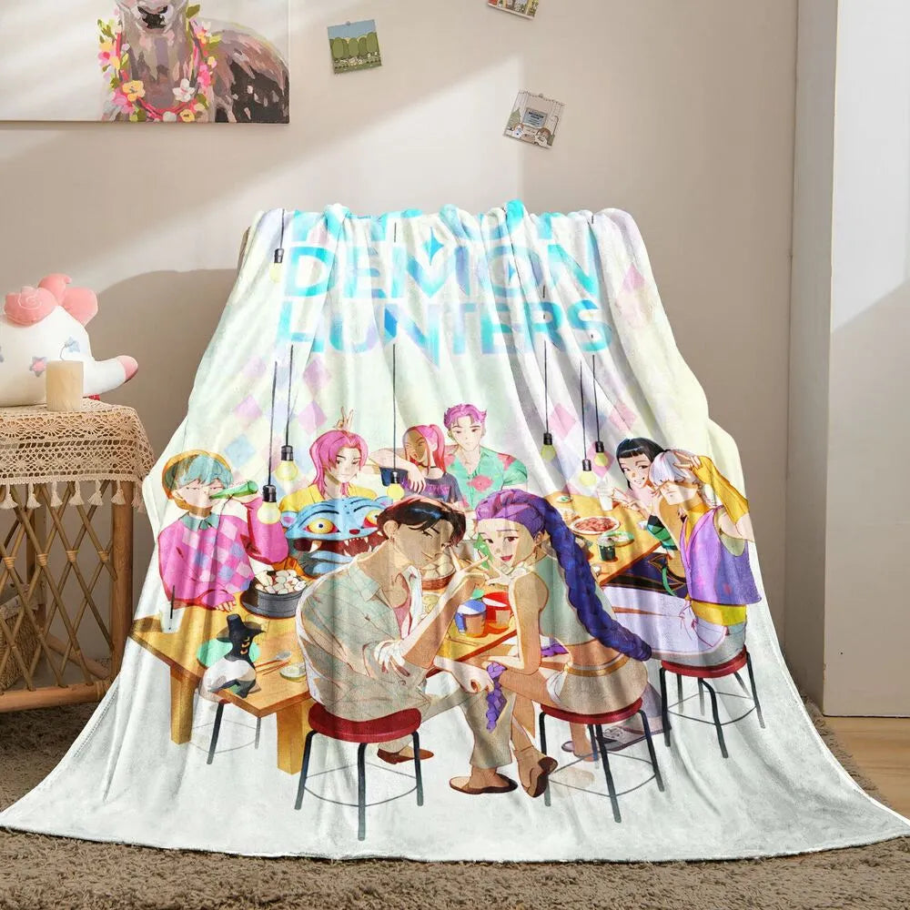 K-POP Demon Hunters Anime Characters Multipurpose Throw Blanket