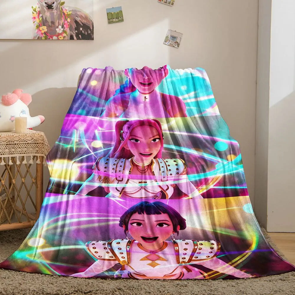 K-POP Demon Hunters Anime Characters Multipurpose Throw Blanket