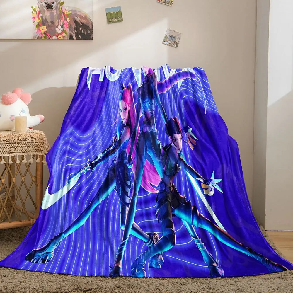 K-POP Demon Hunters Anime Characters Multipurpose Throw Blanket