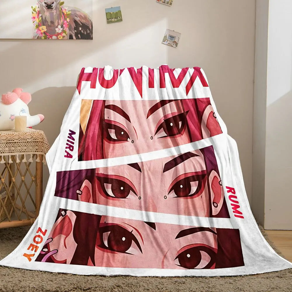 K-POP Demon Hunters Anime Characters Multipurpose Throw Blanket