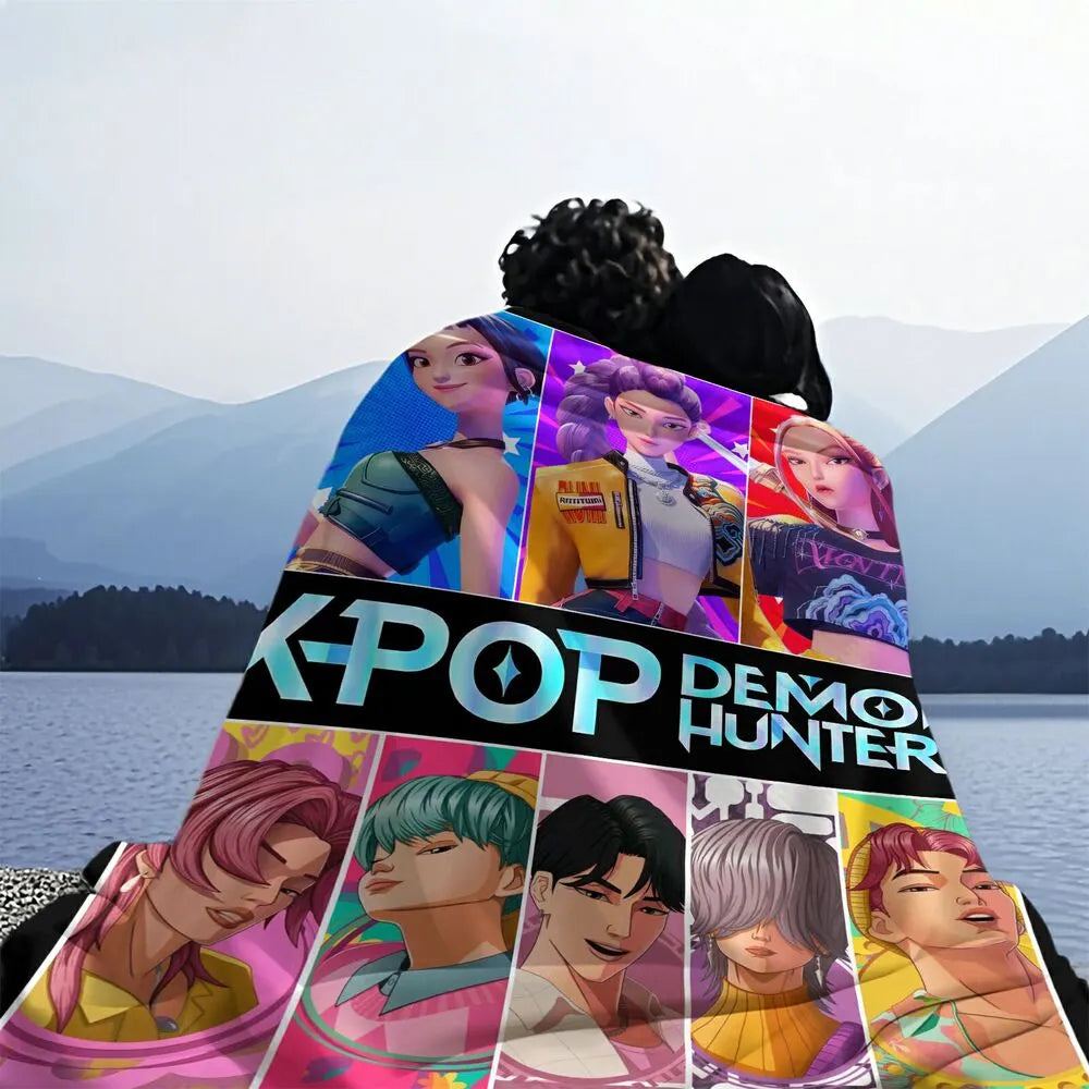 K-POP Demon Hunters Anime Characters Multipurpose Throw Blanket