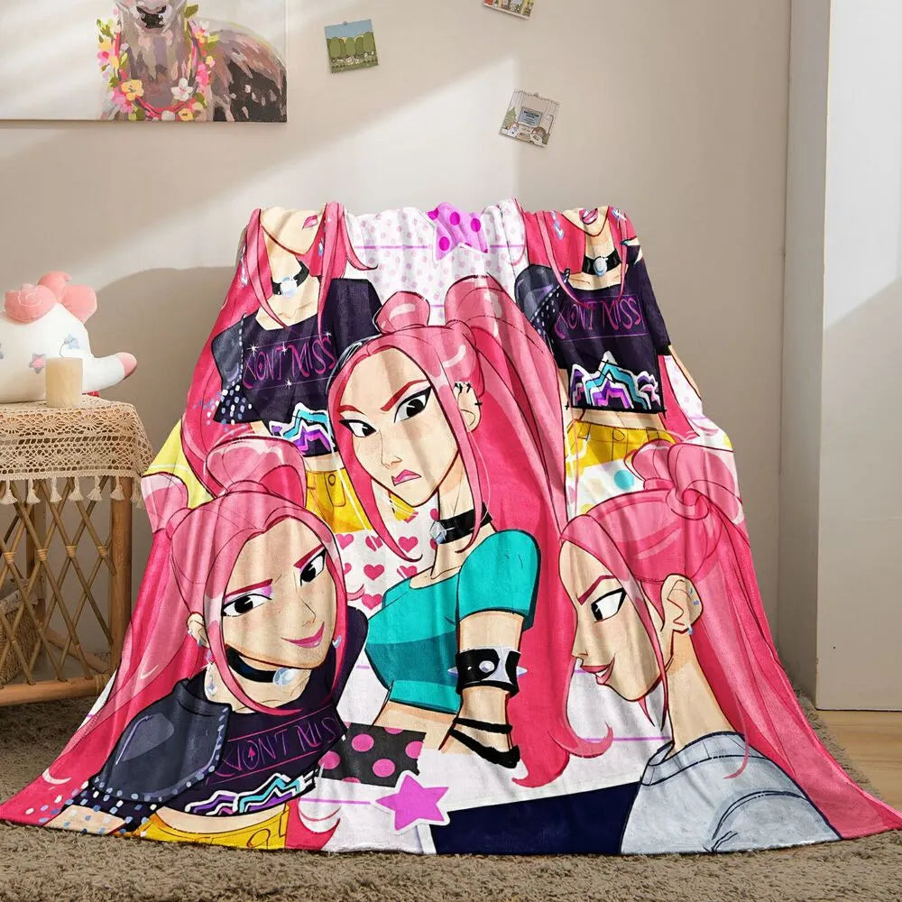 K-POP Demon Hunters Anime Characters Multipurpose Throw Blanket