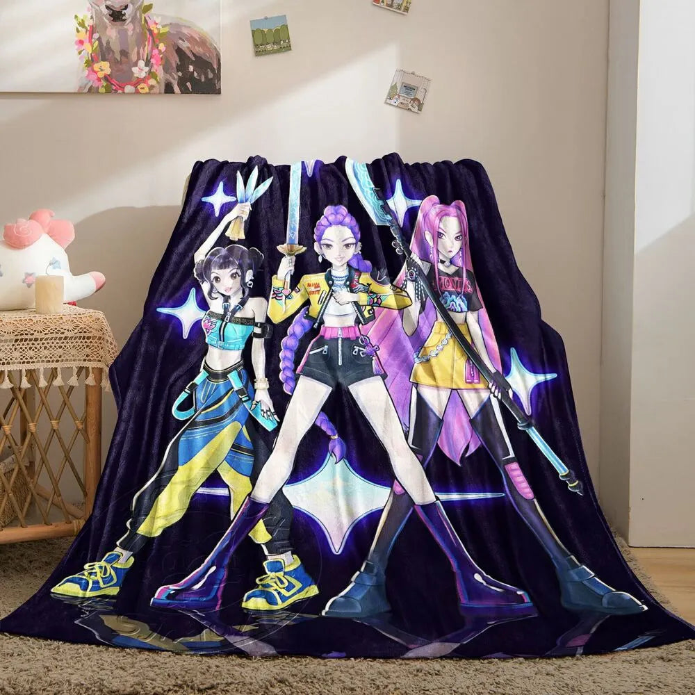 K-POP Demon Hunters Anime Characters Multipurpose Throw Blanket